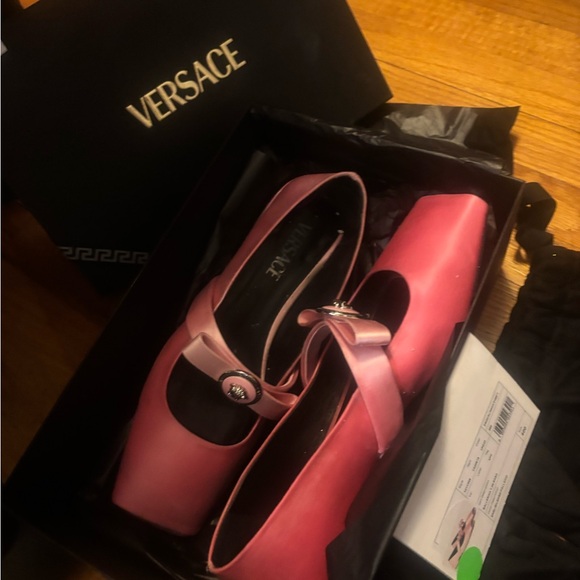 Versace Pink Women's ballet flats with medusa head bows - Picture 4 of 12